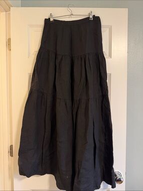 Son de Flor Black Tiered Maxi Skirt